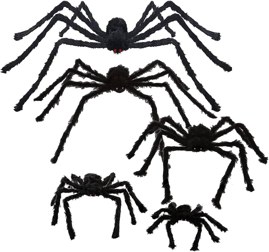CHBOP 5PCS Big Halloween Giant Large Big Spiders Decoration Set for Halloween Decorations Outdoor... | Amazon (UK)