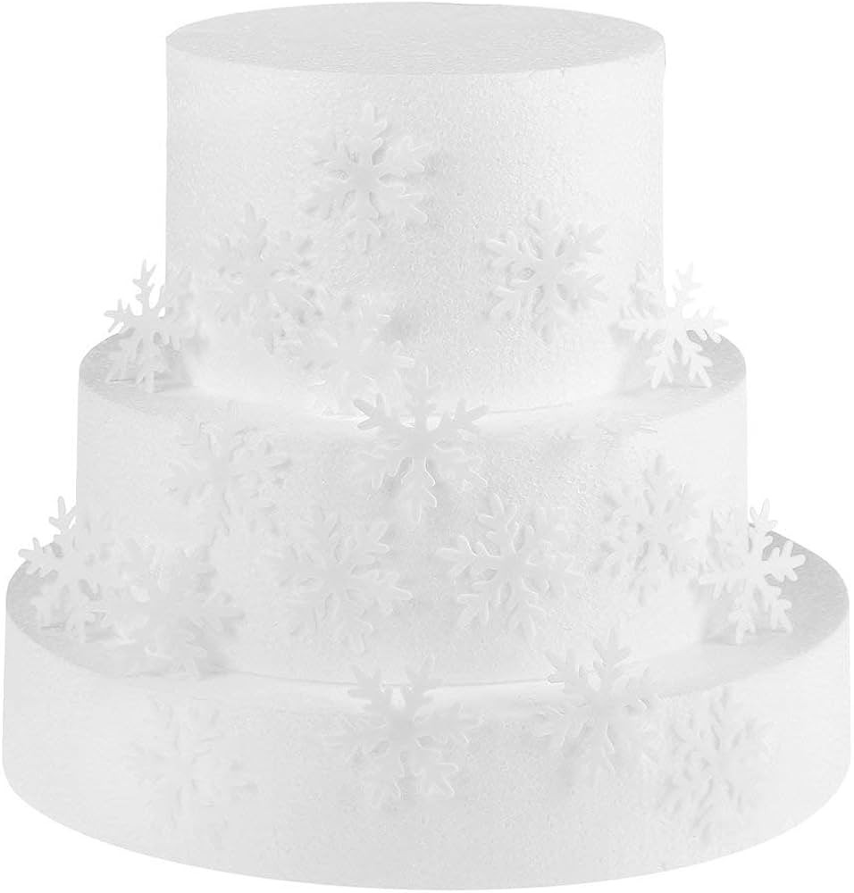 GEORLD 50pcs White Edible Cupcake Snowflakes Cake Toppers Decoration for Winter Frozen Theme Part... | Amazon (US)