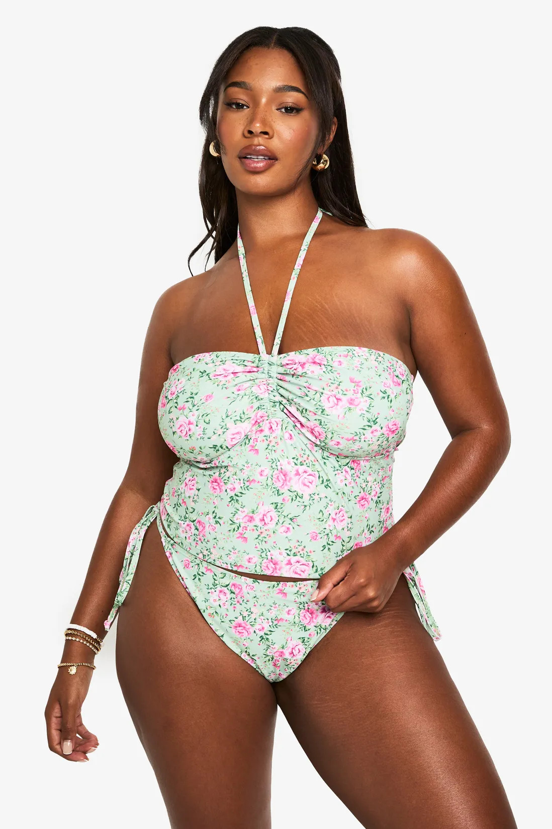 PLUS FLORAL PRINTED TANIKI SET | boohoo (US & Canada)