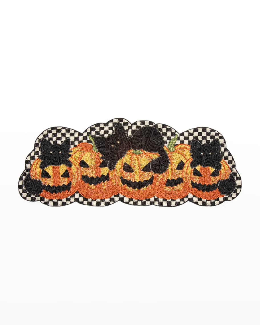 MacKenzie-Childs Cat O Lantern Beaded Runner | Neiman Marcus