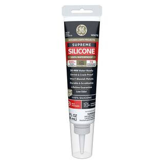 Supreme 2.8 oz. White Kitchen and Silicone Bath Caulk | The Home Depot