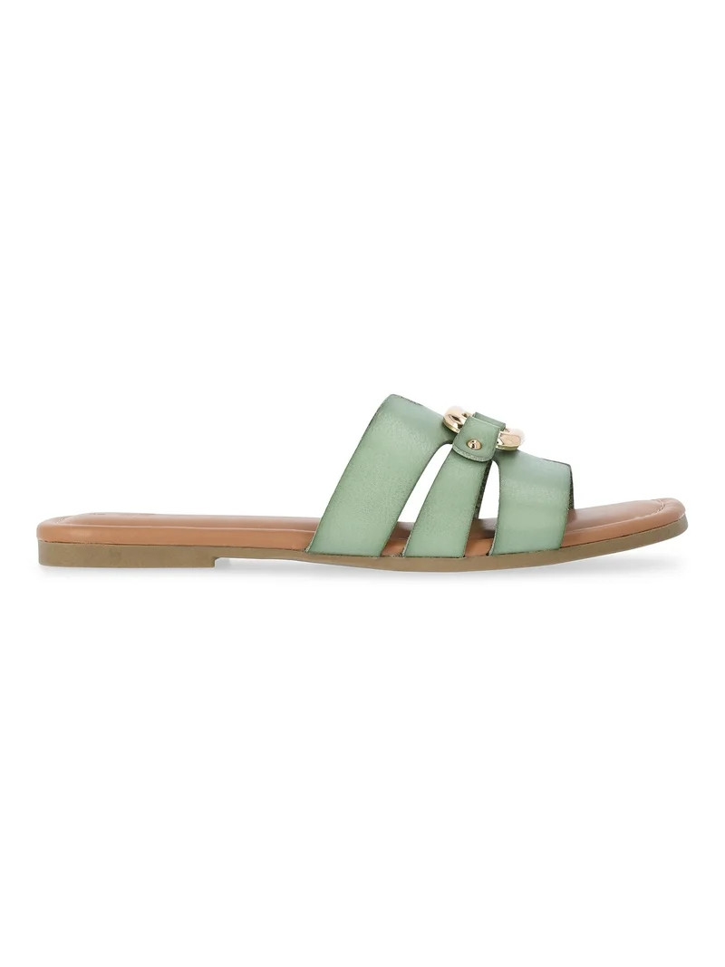 Time and Tru Women's Embellished Slide Sandals | Walmart (US)