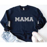 Mama Sweatshirt, Gray Glitter Sparkly Tee, Gift For Mama, Mother Love, Wife, Mother's Day Gift, Best Vinyl | Etsy (US)