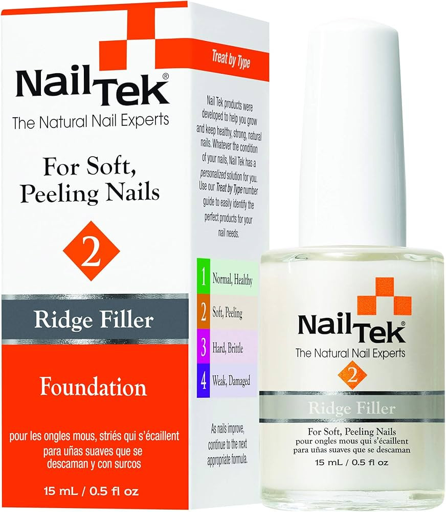 Nail Tek Foundation 2, Ridge Filling Strengthening Base Coat for Soft and Peeling Nails, 0.5 oz, ... | Amazon (US)