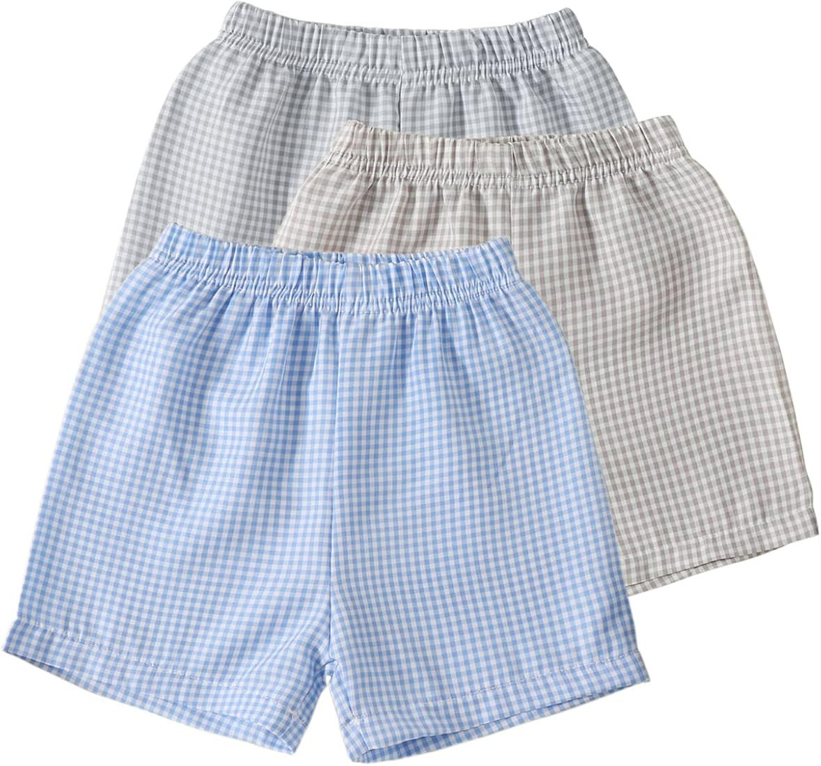AIKEIDY Toddler Baby Boys Girls Summer Shorts Unisex Baby Plaid Casual Pants for Kids 3 Pack 6M-5... | Amazon (US)