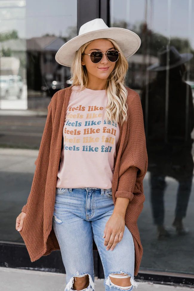 Feels Like Fall Peach Graphic Tee | The Pink Lily Boutique