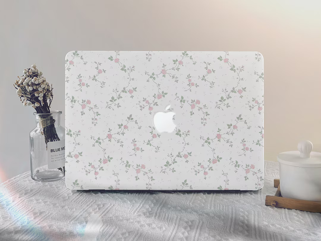 Pretty flowers on light pink flora MacBook Case for New MacBook M1 M2 Air 13 A2681, A2337, A2338,... | Etsy (US)