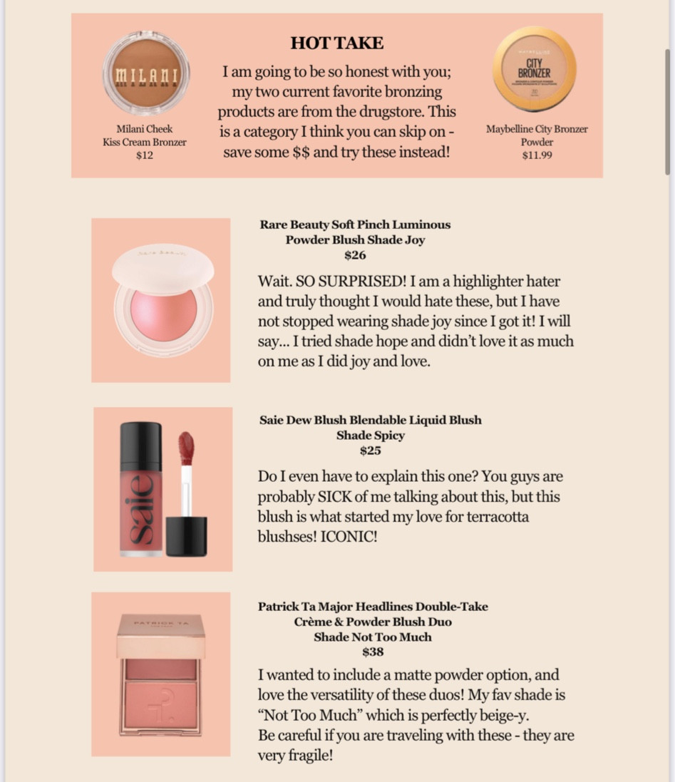 Blush/ Bronzer picks! 

#LTKxSephora #LTKxTarget #LTKbeauty