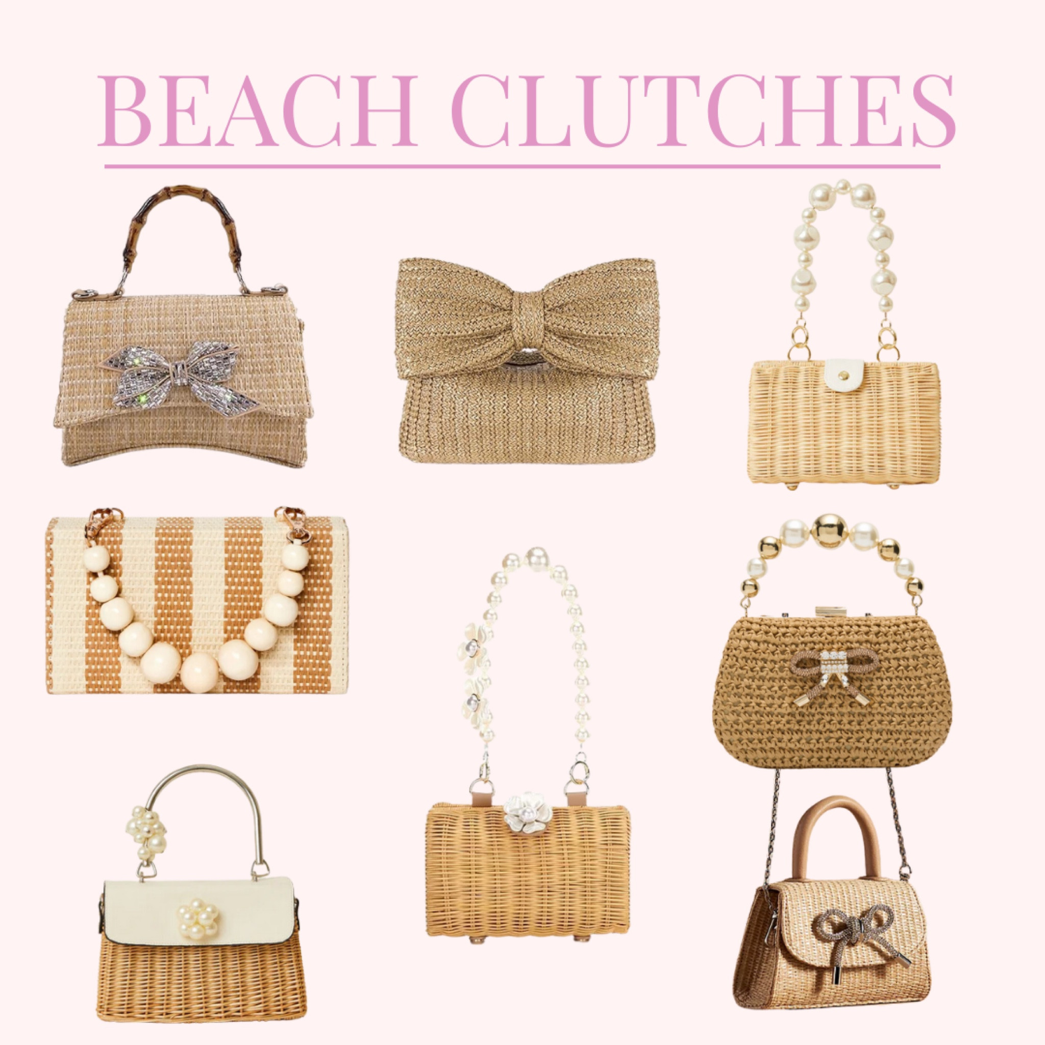 Some of my favorite beach/vacation clutch purse options! I love a straw bag that can go from day to night. The perfect accessory for a destination beach wedding. 

#LTKItBag #LTKStyleTip #LTKTravel