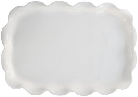 American Atelier Ruffle Rectangular Tray, White | Amazon (US)