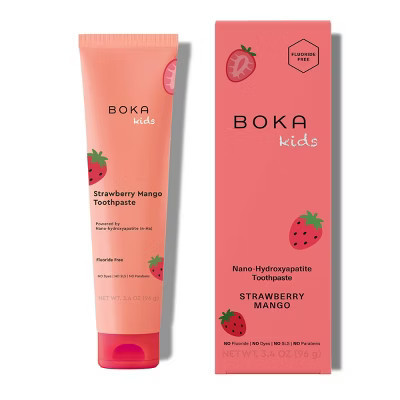 Boka Kids' Fluoride-Free Nano Hydroxyapatite Toothpaste - Strawberry Mango - 3.4oz: Gel, 1-Pack | Target