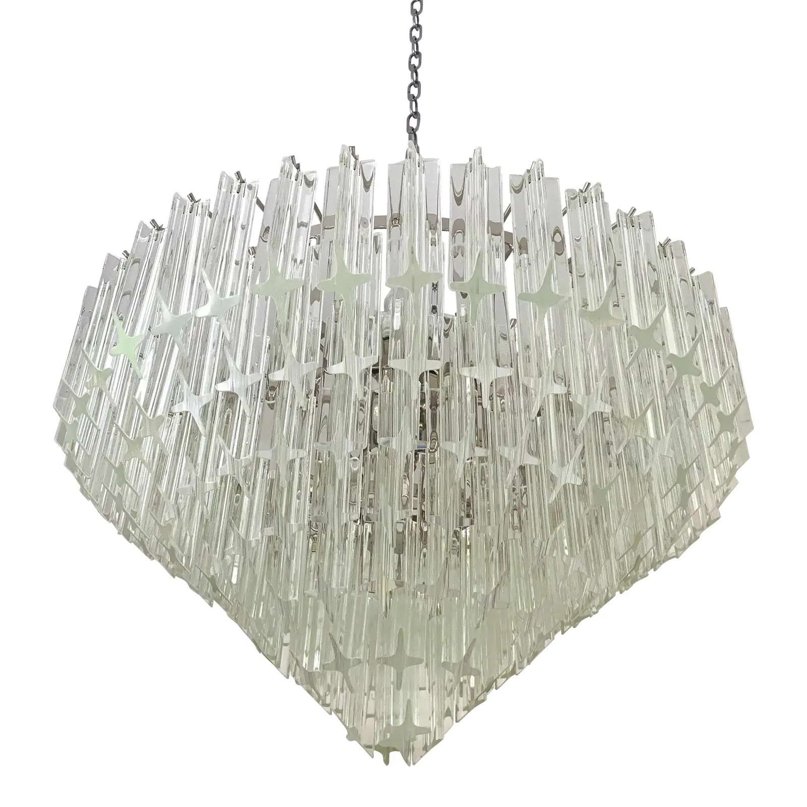 Vintage 1970s Quadriedro Murano Glass Chandelier | Chairish