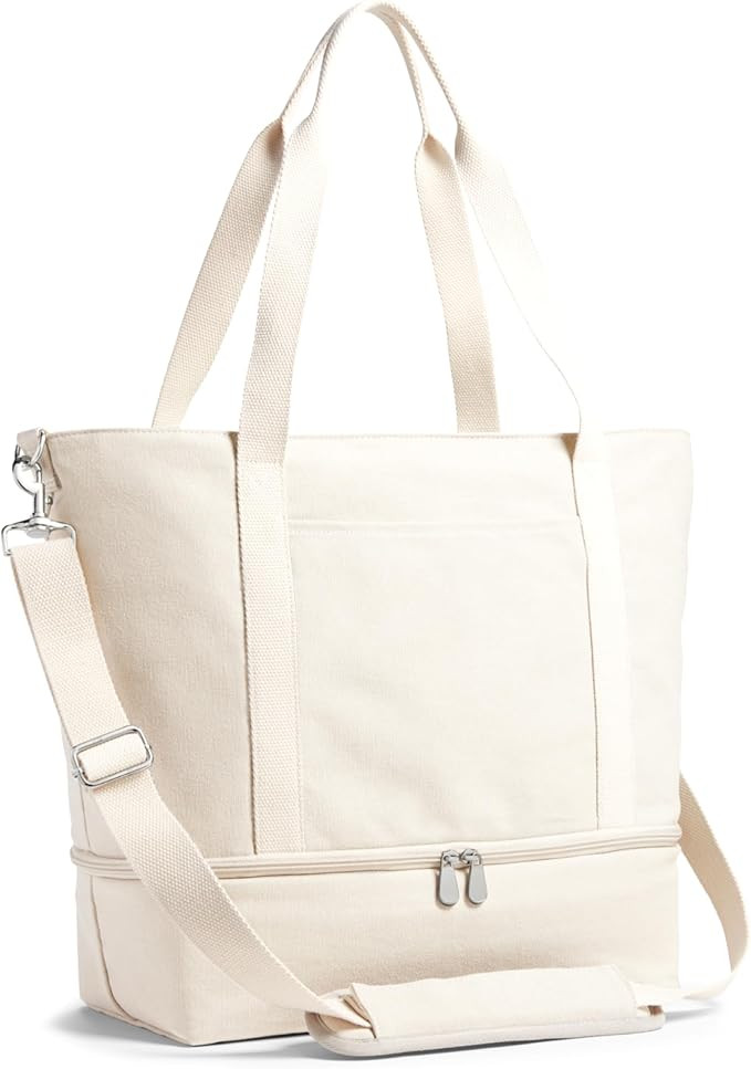 Lo & Sons Catalina Deluxe Tote - Spacious Canvas Travel & Everyday Bag With Shoe Compartment, Lug... | Amazon (US)