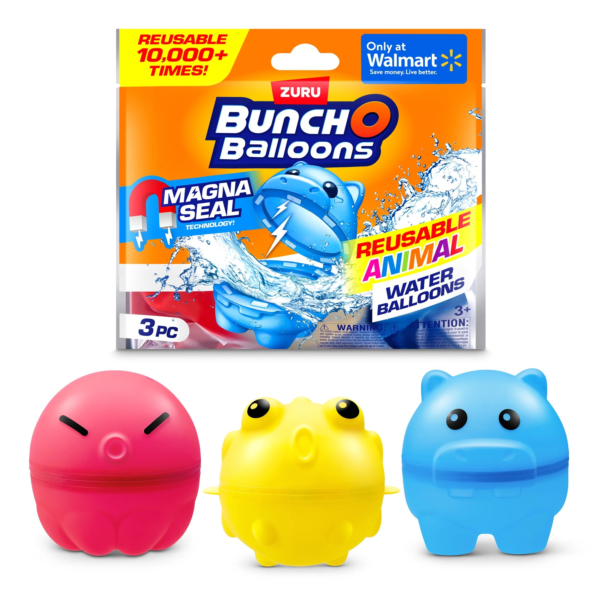 Bunch O Balloons Reusable Animal Water Balloons 3 Pack Mixed Unisex | Walmart (US)