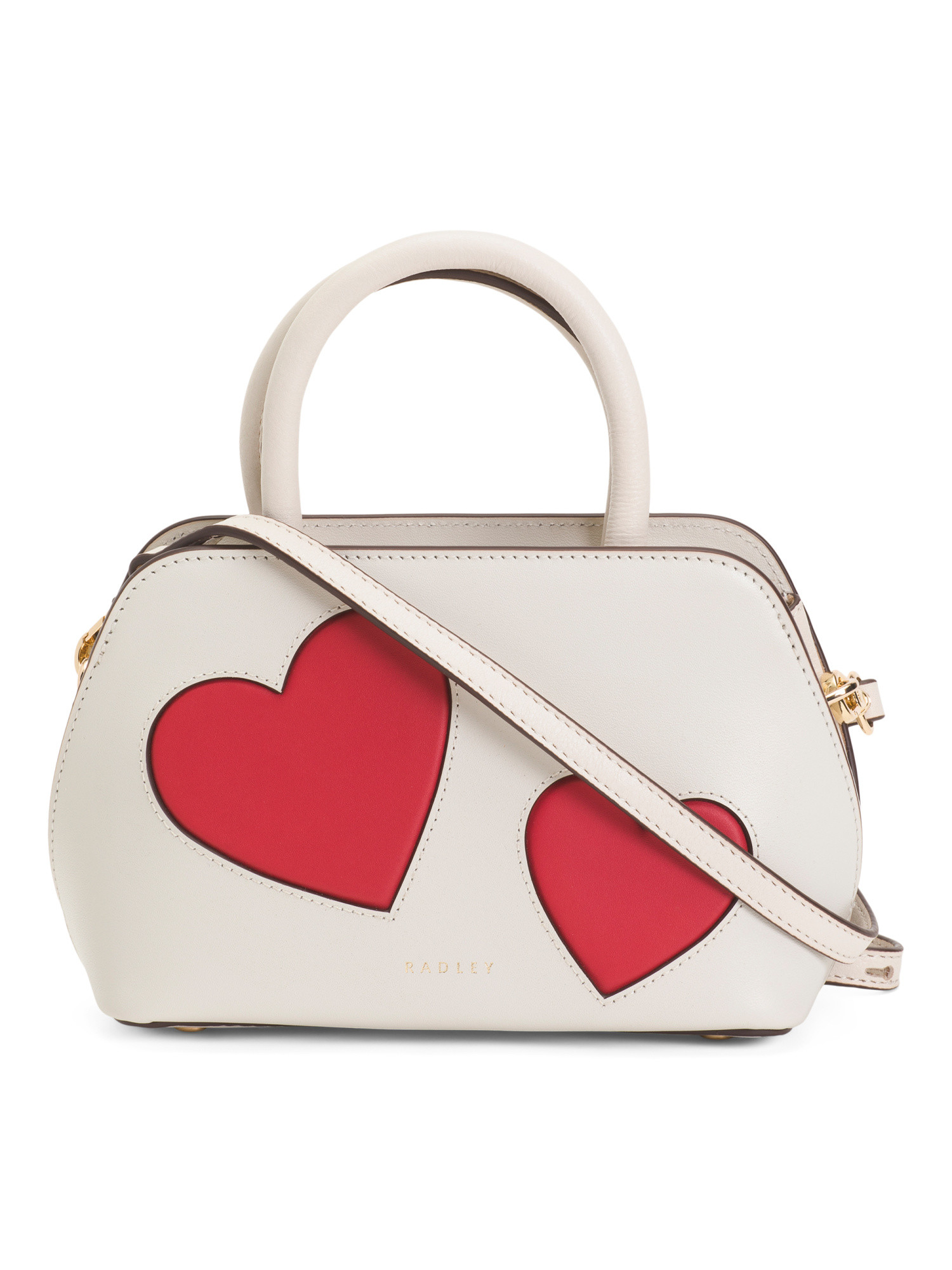 Leather Small Heart Zip Top Grab Crossbody | TJ Maxx