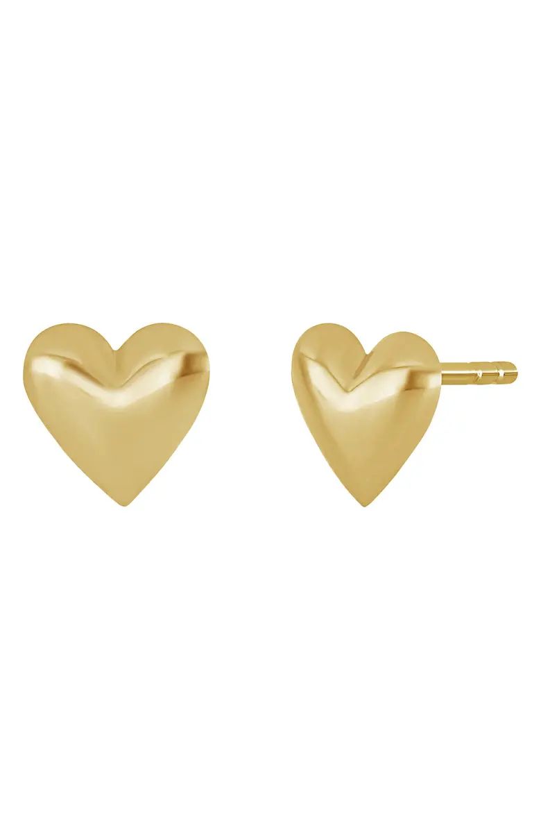 14K Yellow Gold Puffy Heart Stud Earrings | Nordstrom Rack