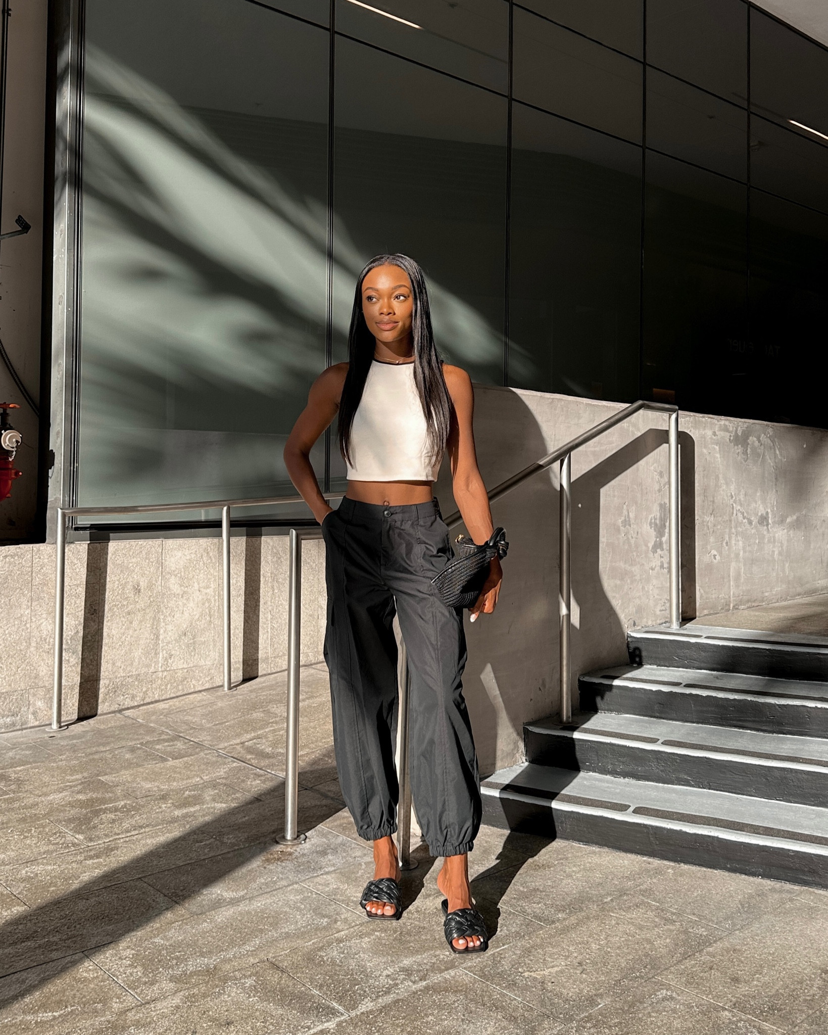 #ad | Found the perfect pair of black cargo pants for spring! It pairs perfectly with this crew neck tank top and black clutch! Everything is from the new ‘Future Collective with Gabriella’ collection from @TargetStyle! 🖤 @Target #TargetStyle #TargetPartner 

#LTKitbag #LTKSeasonal #LTKunder50
