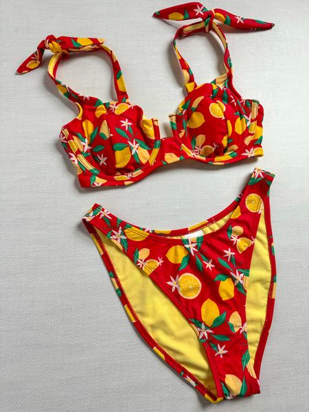 Two piece swim suit 

Fits true to size to snug - might want to go up one size in this suit

Fun swimsuit for the pool or vacation 

Two piece bikini is cheeky 

Linked sandals, bag and other accessories to pair with it


#LTKSummerSales

#LTKSaleAlert #LTKSwim #LTKTravel