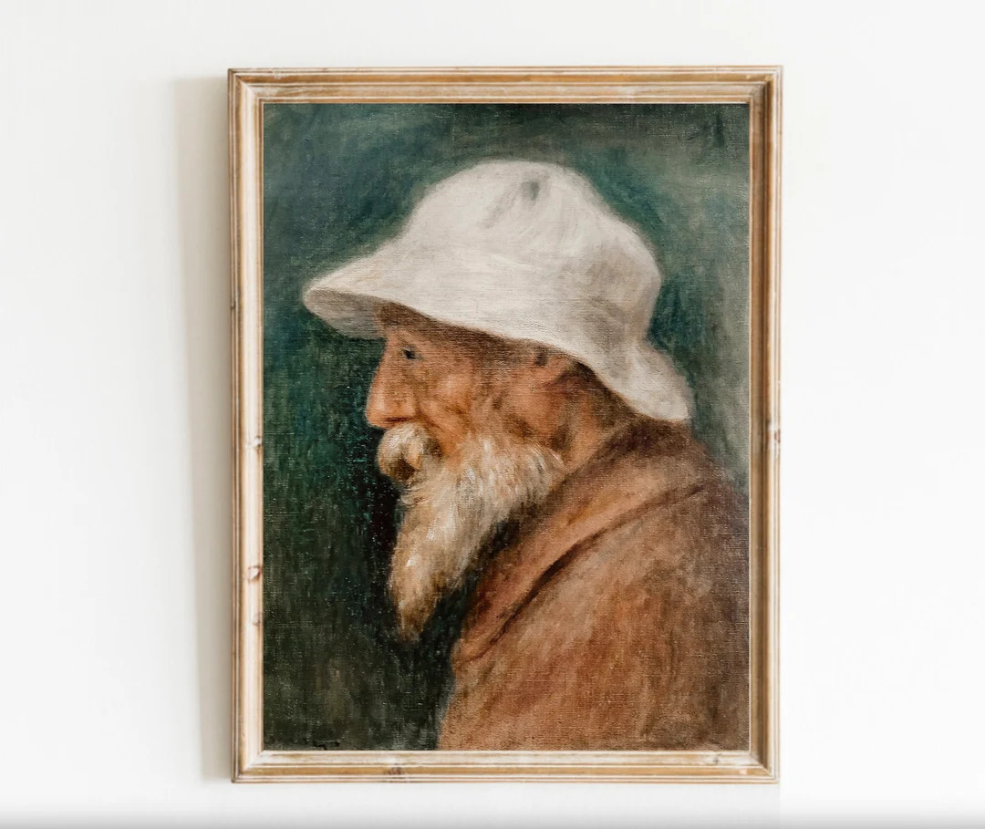 Vintage Portrait Printable Art Elderly Man Fisherman Regency Cottagecore Digital Download - Etsy | Etsy (US)