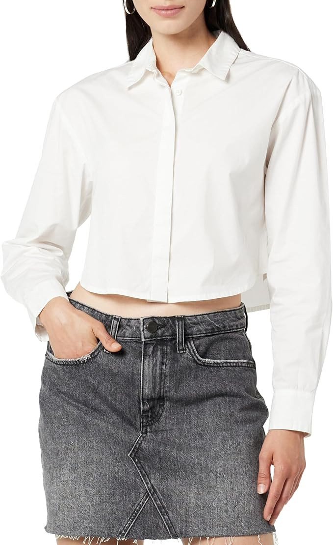 The Drop Women's Isadora Cropped Poplin Shirt | Amazon (US)