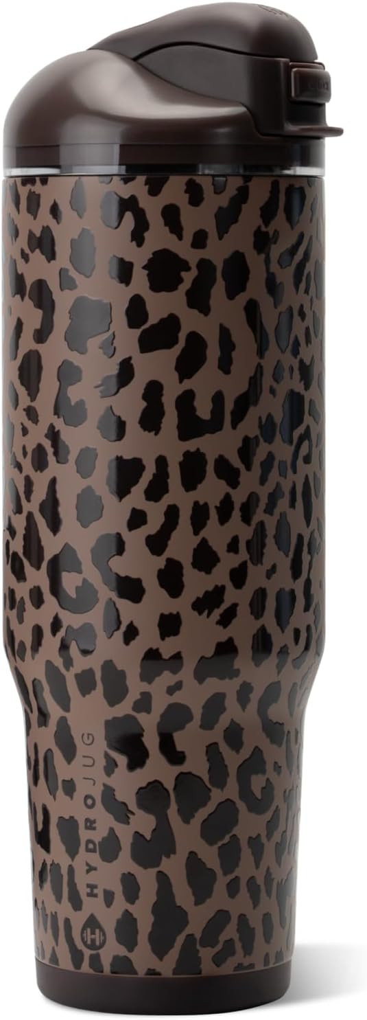 HydroJug Ease2o 32oz Insulated Water Bottle, Straw & Chug Lid, Brown Leopard | Amazon (US)