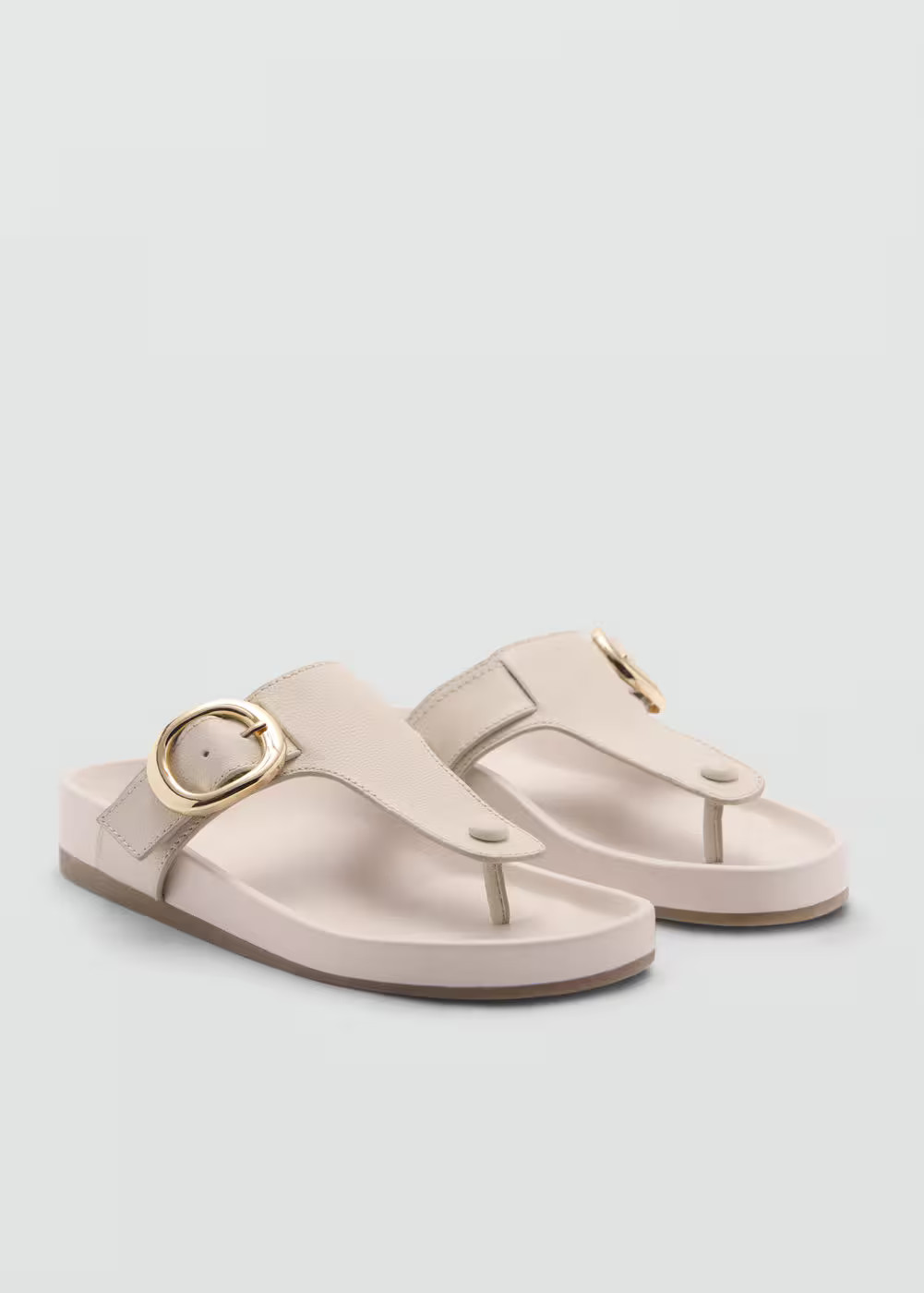 Buckle leather sandals -  Women | Mango USA | MANGO (US)