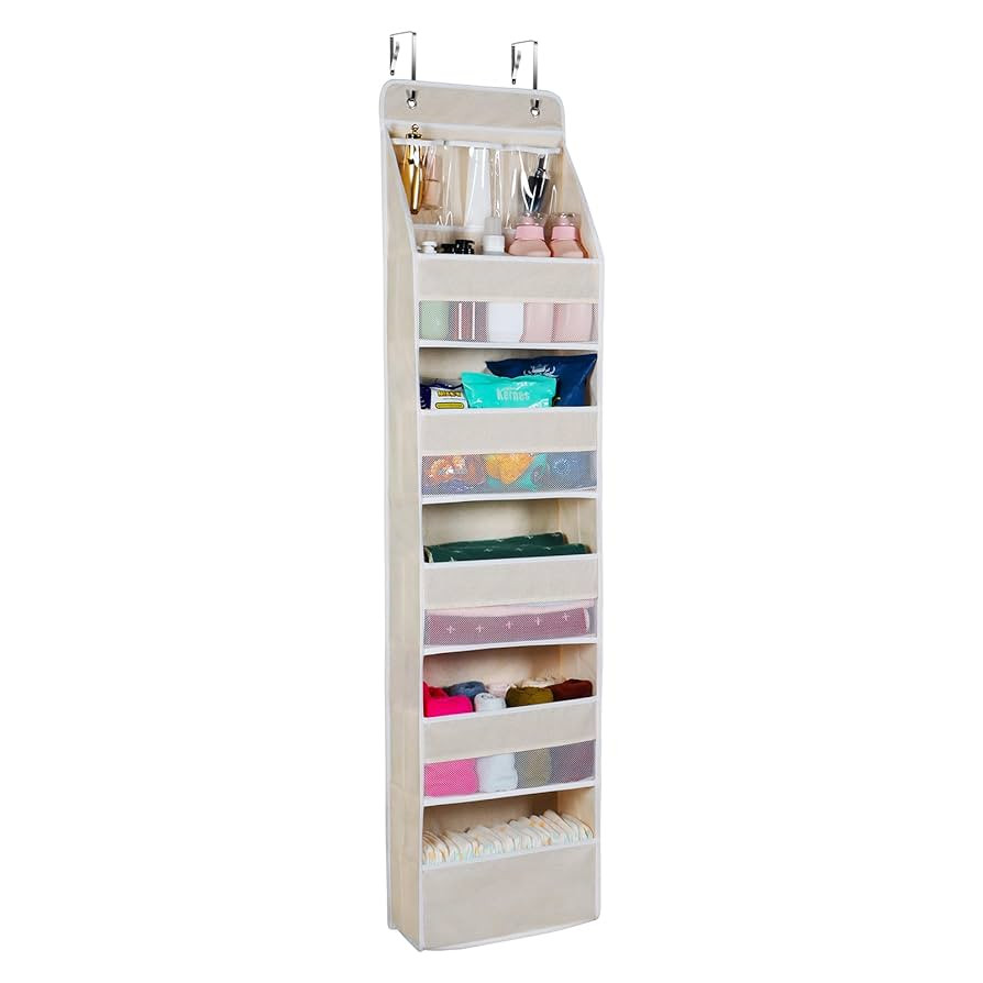 Univivi 6-Shelf Over Door Hanging Organizer Fabric Baby Door Storage with 5 Large Pockets and 3 S... | Amazon (US)