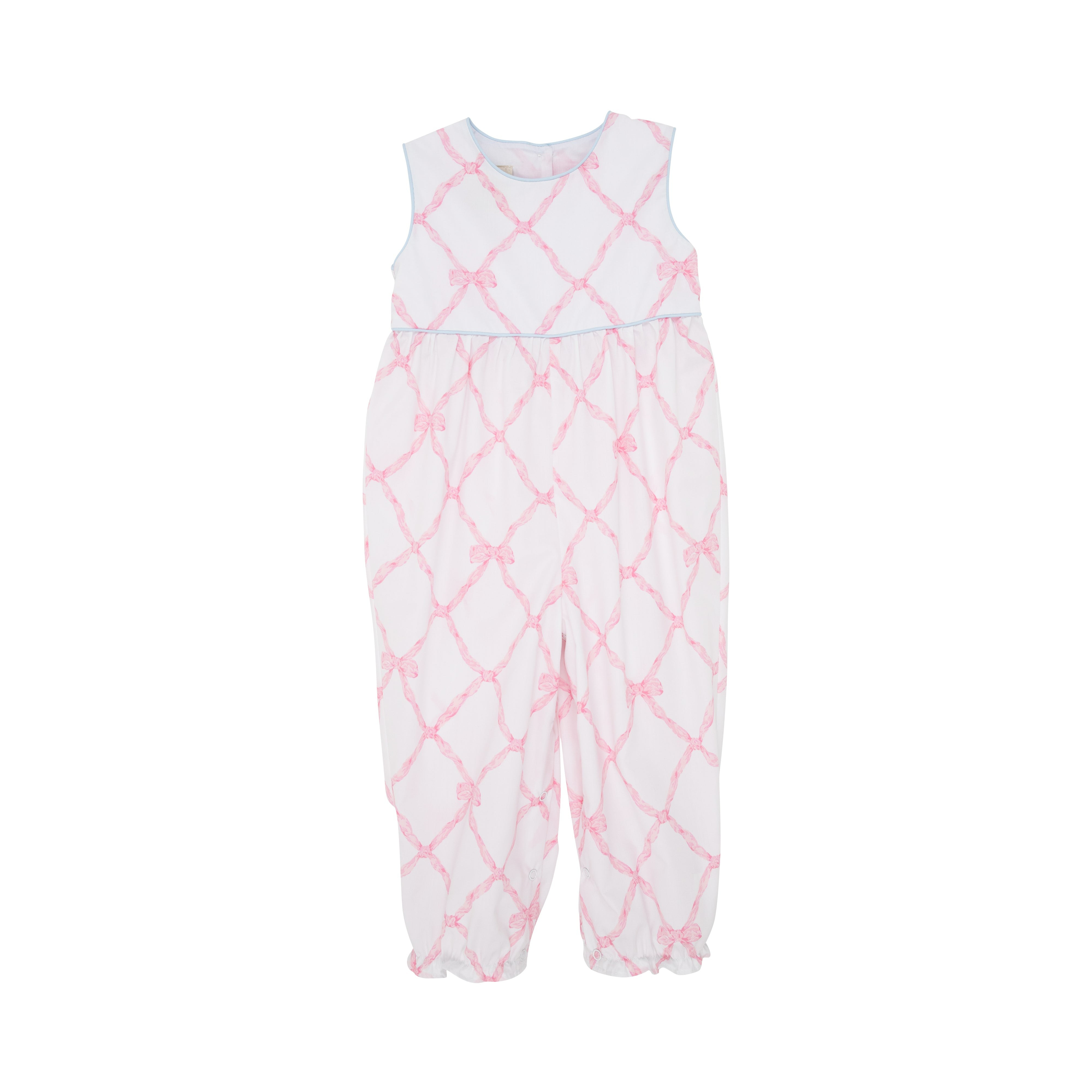 Sleeveless Rebecca Romper - Belle Meade Bow with Buckhead Blue | The Beaufort Bonnet Company