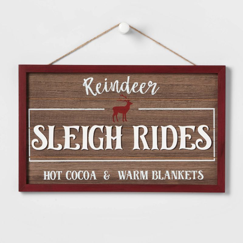 16" 'Sleigh Rides' Wood Wall Sign - Wondershop™ | Target