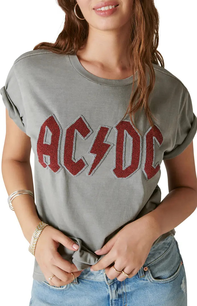 Beaded ACDC Boyfriend T-Shirt | Nordstrom Rack