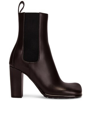 Bottega Veneta Leather Ankle Boots in Fondant - Brown. Size 38.5 (also in 35, 35.5, 36, 41). | FWRD 