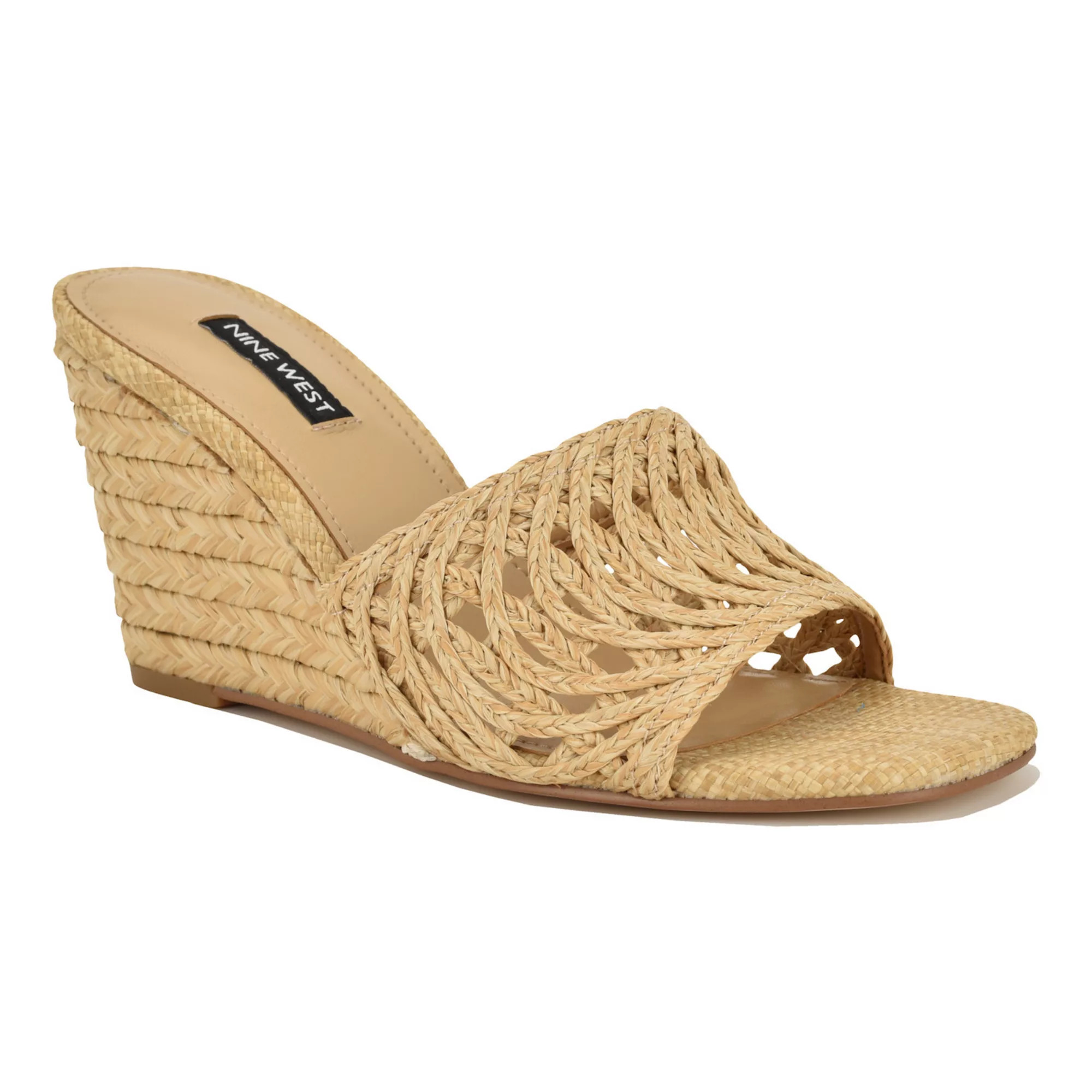 Nine West Nimma Women's Slip-On Wedge Sandals Square Toe | Kohl's