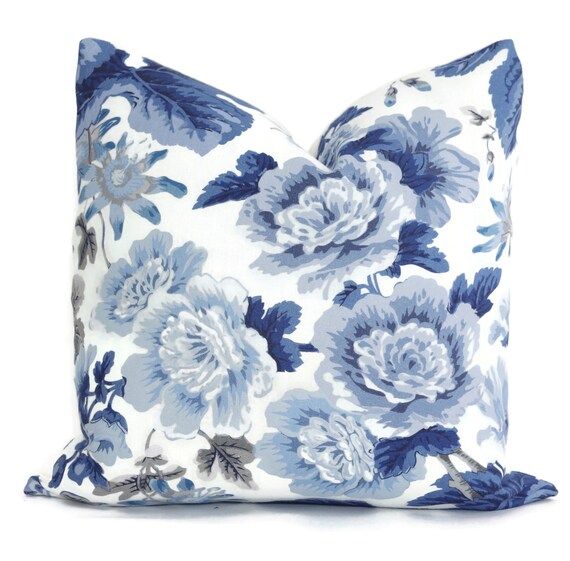 Scalamandre Porcelain Highgrove blue floral Decorative Pillow | Etsy | Etsy (US)