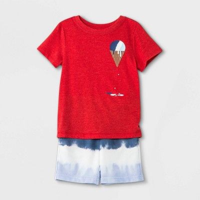 Toddler Boys' Ice Cream Short Sleeve T-Shirt and French Terry Tie-Dye Shorts Set - Cat & Jack™ ... | Target