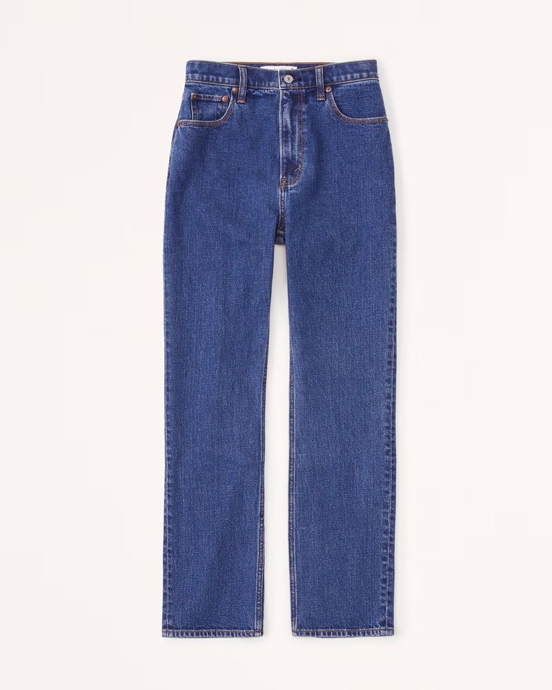 Women's Ultra High Rise Ankle Straight Jean | Women's Clearance | Abercrombie.com | Abercrombie & Fitch (US)