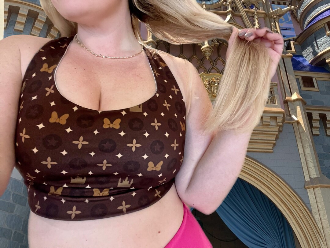 Monogram Bow Longline Sports Bra, Marathon Weekend Costume, Minnie Bow Sport Bra | Etsy (US)