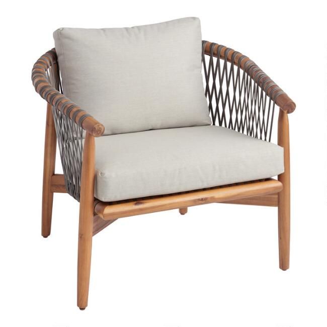 All Weather Wicker And Acacia Vance Outdoor Chair | World Market