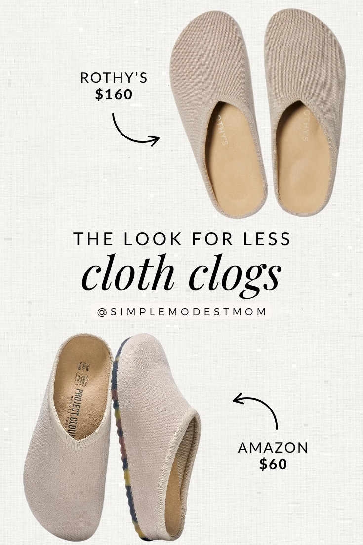 Rothy's Clogs Look for Less: $160 vs. $60
Amazon Find

Love the look of Rothy's Classic Clogs but not the $160 price tag? Here's a look-for-less option! Compare the Rothys Classic Clog in Dove with the $60 Project Cloud Clog in Dove Knit from Amazon. A cute, budget-friendly cloth clog alternative for everyday wear.

#LTKootd