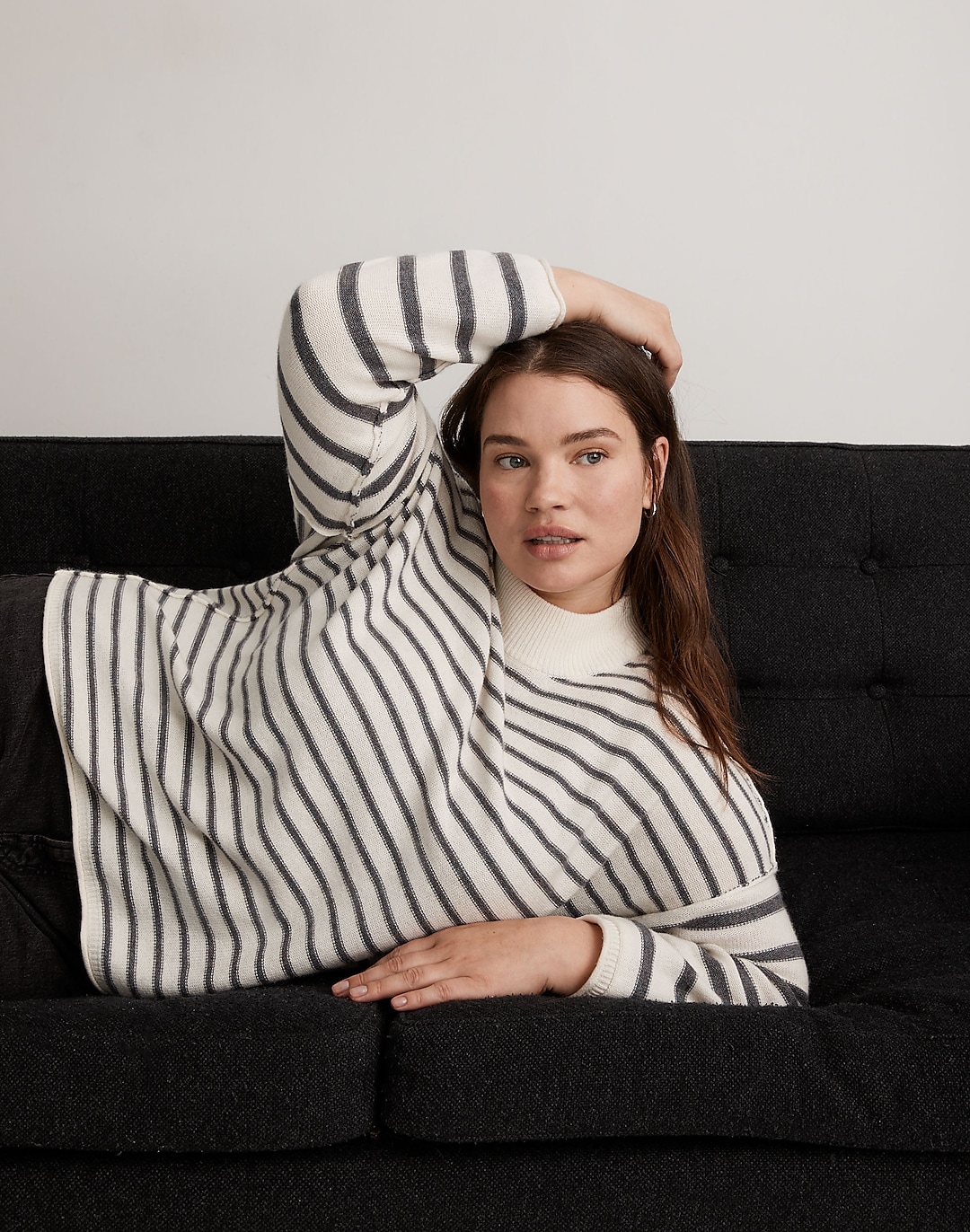 Plus Stripe-Play Mockneck Pullover Sweater | Madewell