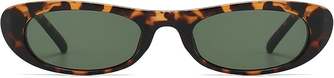 Elongated Narrow Cat Eye Sunglasses for Women 90s Retro Womens Oval Sunglasses Fashion Small Blac... | Amazon (US)