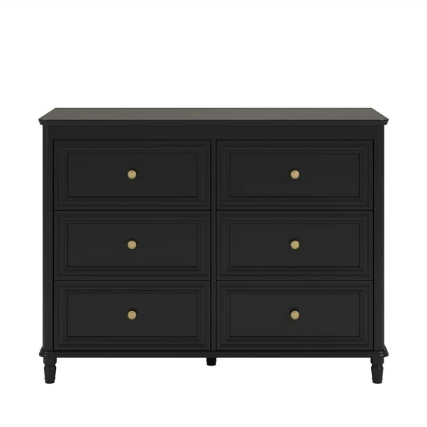 Little Seeds Piper 6-Drawer Dresser, Black - Walmart.com | Walmart (US)