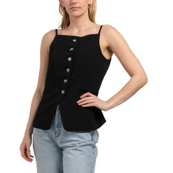 CHRISTIAN LACROIX Black Crepe Vest Top With Thin Straps | Poshmark