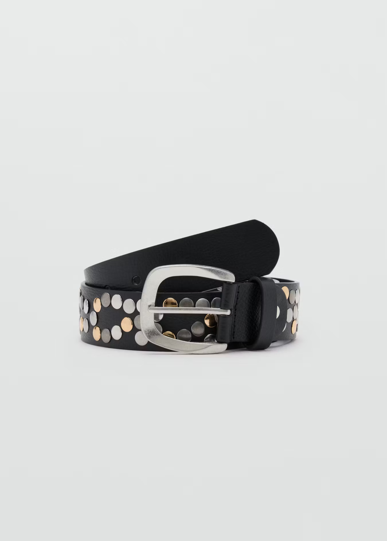 Studded leather belt | MANGO (UK)