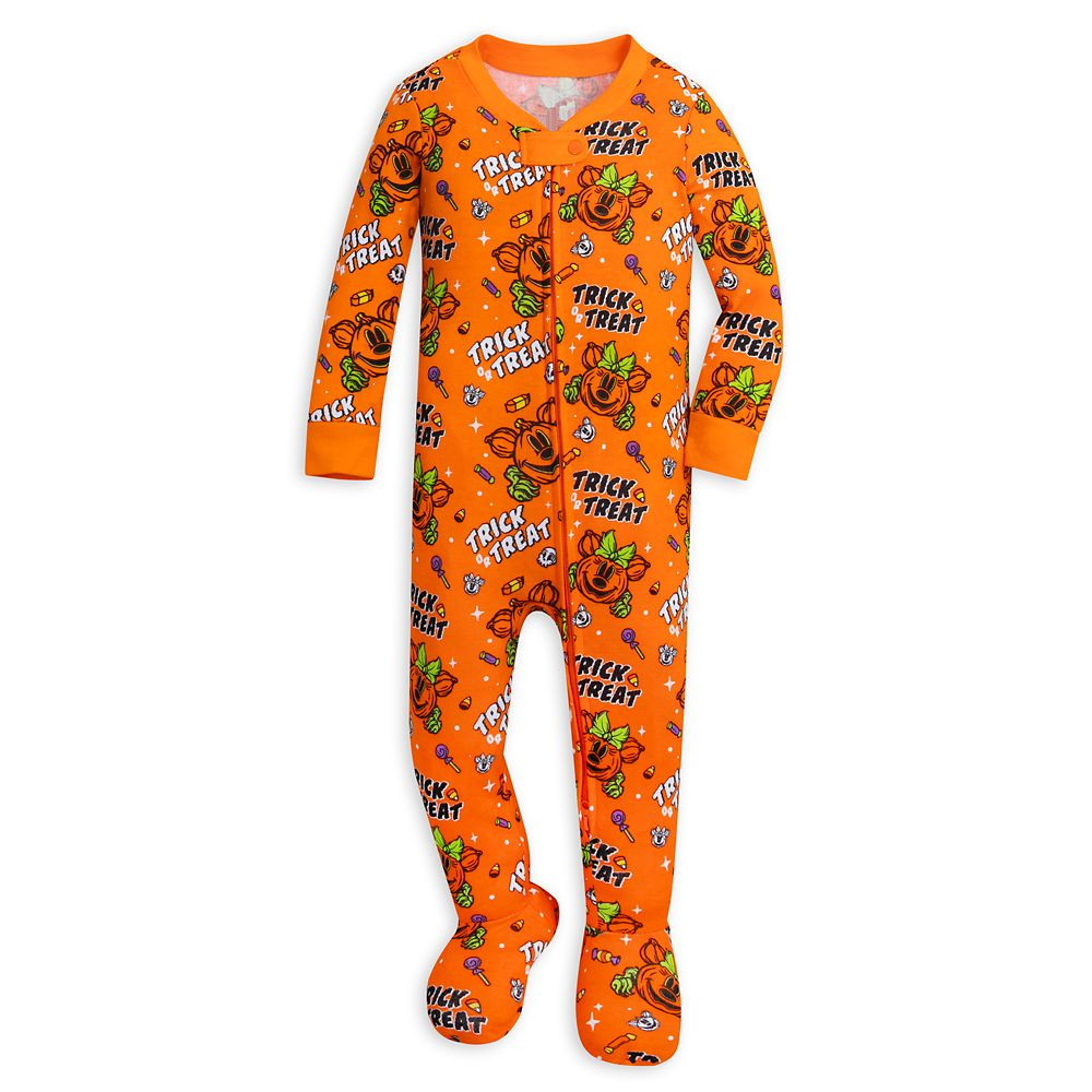 Mickey Mouse Jack-o'-Lantern Halloween Long Sleeve Stretchie Sleeper for Baby | Disney Store