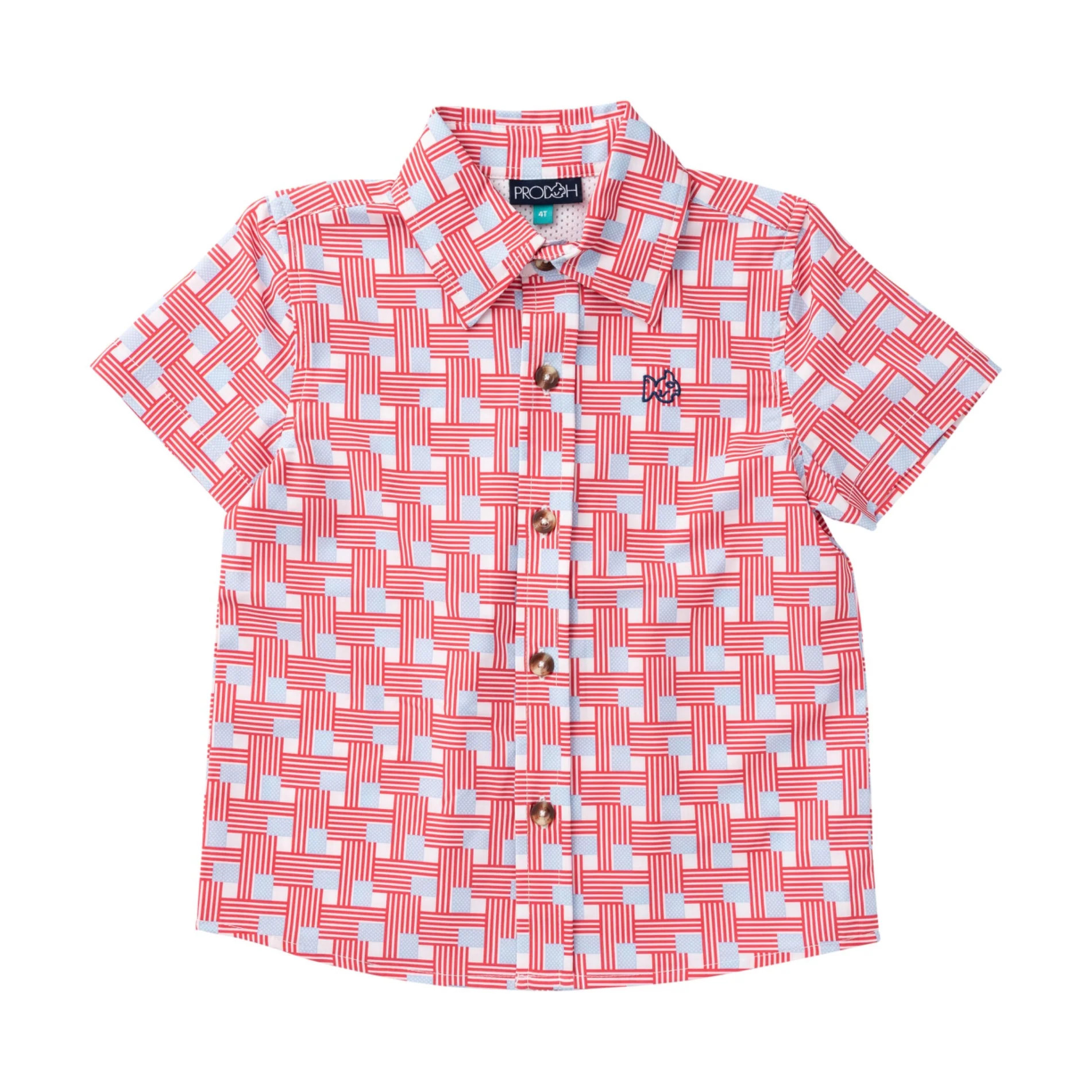 Boys' Short Sleeve Button Down Shirt \u2014 American Flag Plaid | PRODOH