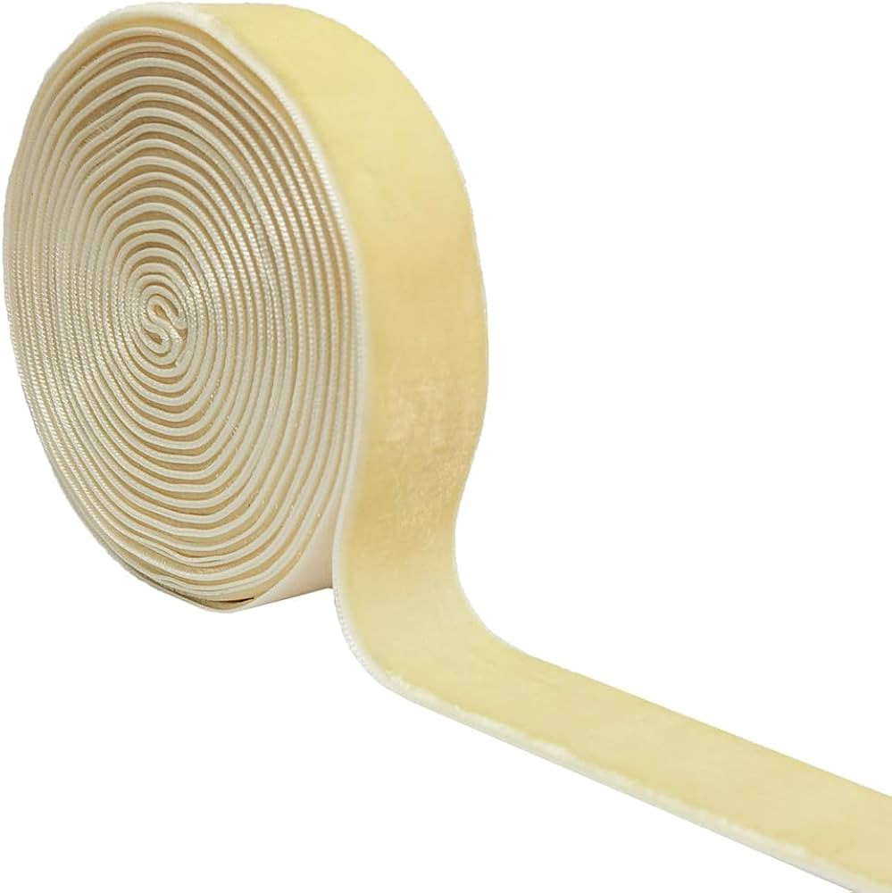 Wedding Christmas Valentin's Day Gift Box DIY Craft Decor Velvet Ribbon (Beige, 1''x2Yards) | Amazon (US)