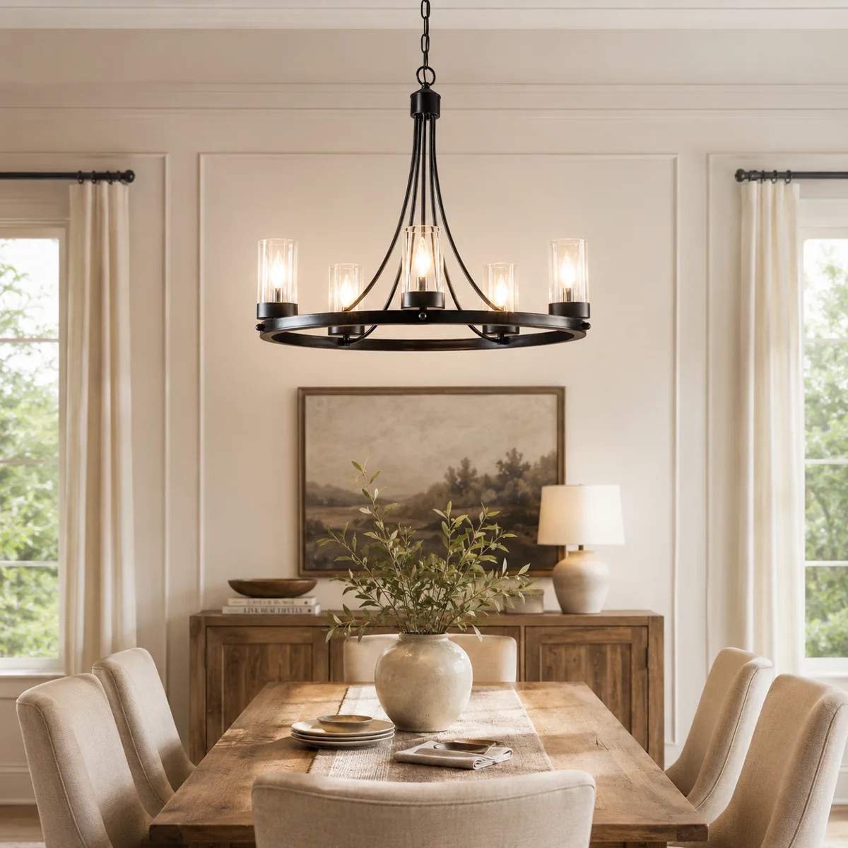 Duran 5-Light Candle Style Wagon Wheel Chandelier (25.2" W) | Wayfair North America