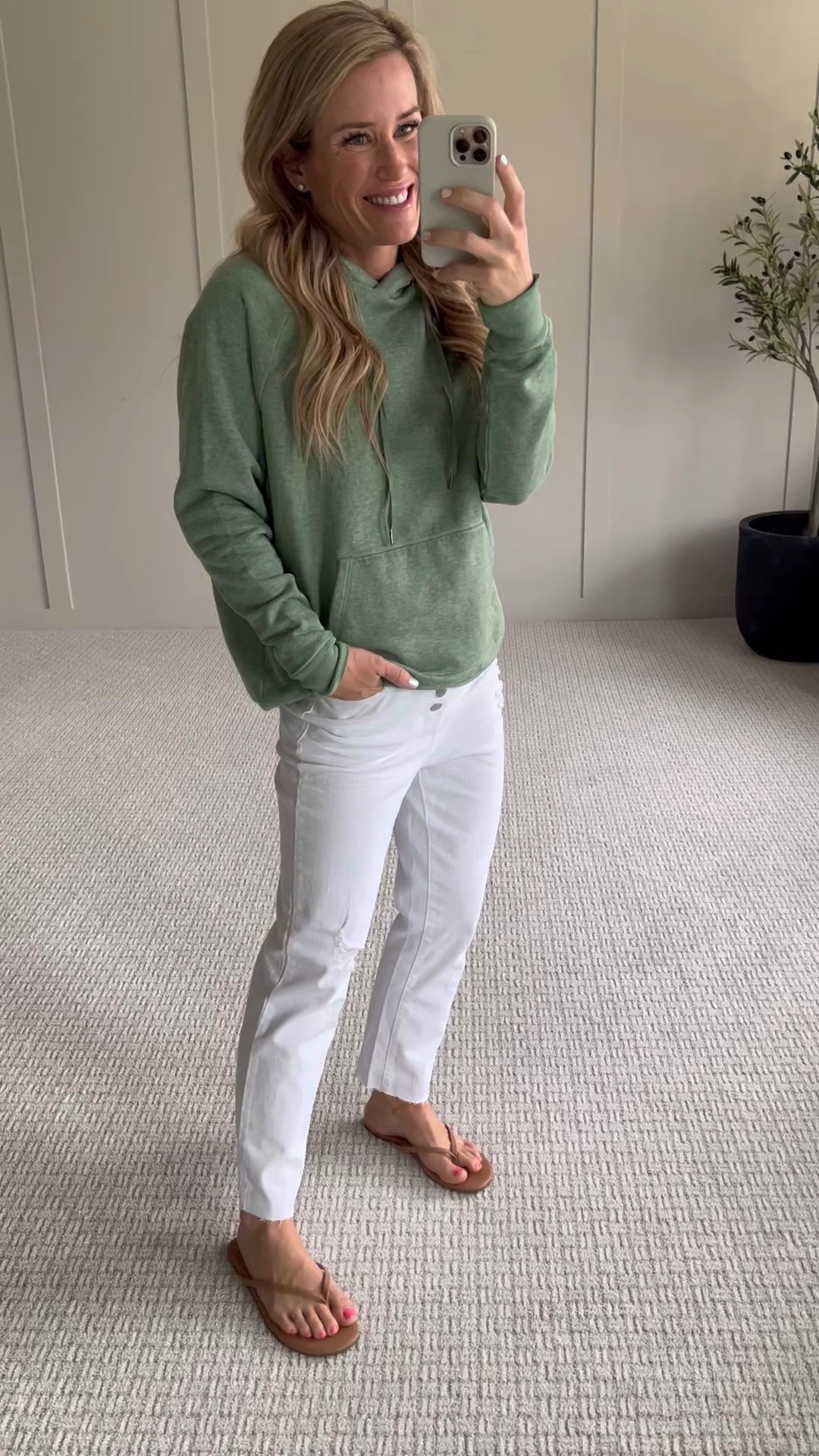 The perfect hoodie 
White denim crop jeans


#LTKVideo #LTKSeasonal #LTKfindsunder50