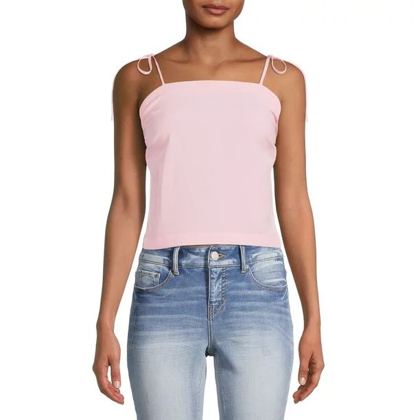 Time and Tru Women's Tie Strap Cami Tank Top - Walmart.com | Walmart (US)