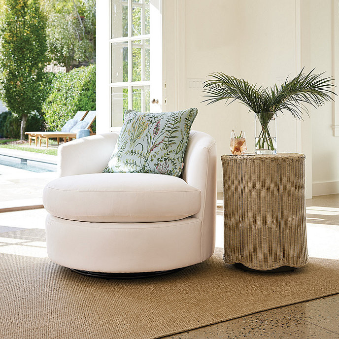 Lyra Resin Wicker Scalloped Coffee Table for Outdoor | Ballard Designs, Inc.